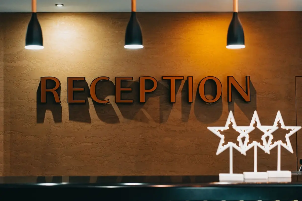 Hotel reception desk in Malaysia